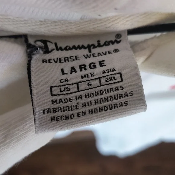 Champion Reverse Weave White Pullover Hoodie Sz Large Men - Picture 3 of 17